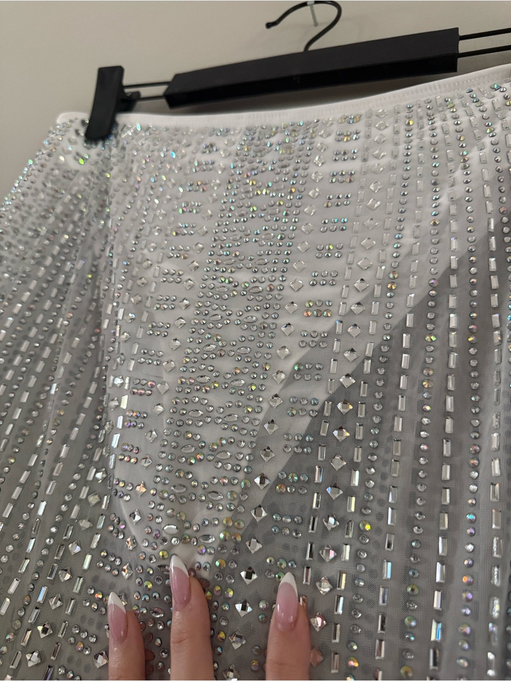 12th Tribe White Sequin Mini Skirt - Picture 3 of 10